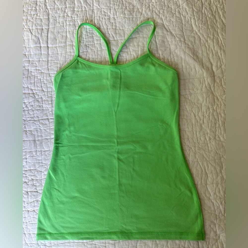lululemon Power Y Tank, original design, size 8, neon green
